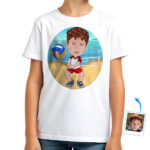 Custom Beach Volleyball Youth T-Shirt – Personalized Kid’s Volleyball Tee Boy's T-shirts www.customywear.com 30