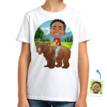 Spersonalizowana młodzieżowa koszulka Bear Riding | Spersonalizowana zabawna koszulka dla dzieci Koszulki dla chłopców www.customywear.com 30