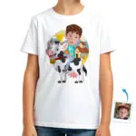 Custom Cow Riding Boy Shirt | Personalized Cowboy Kids Tee Boy's T-shirts www.customywear.com 30