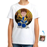 Egyedi dobos fiú póló | Alakítsa át fényképét személyre szabott zenei pólóvá Fiúpólók www.customywear.com 30