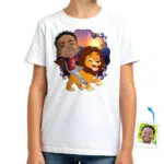 Custom Lion Riding Boy Shirt | Personalized Jungle King Adventure Tee Boy's T-shirts www.customywear.com 30