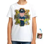 Camisa personalizada para policial – Camiseta juvenil personalizada com sua foto Camisetas para meninos www.customywear.com 30