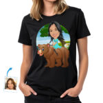 Camiseta feminina personalizada com estampa de urso – Camiseta personalizada com estampa de urso de pelúcia Presentes personalizados - Bear Ride www.customywear.com 30