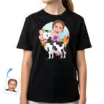Dievčenská košeľa na jazdenie na kravách | Prispôsobené detské tričko Cowgirl Darčeky na mieru – Jazda na kravách www.customywear.com 30