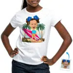 定制冲浪女孩青年 T 恤定制礼品 - 冲浪板 www.customywear.com 30