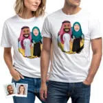 T-shirt personnalisé pour couple arabe : transformez votre photo en vêtement arabe personnalisé Cadeaux personnalisés - Culture arabe www.customywear.com 10