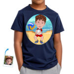 Custom Beach Volleyball Youth T-Shirt – Personalized Kid’s Volleyball Tee Boy's T-shirts www.customywear.com 31
