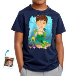 Spersonalizowana koszulka Mermaid Boy Ocean T-Shirt | Spersonalizowana koszulka Underwater Adventure Koszulki dla chłopców www.customywear.com 31