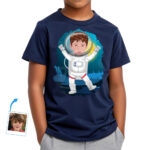 Custom Astronaut Boy Shirt | Personlig t-shirt för månlandning för unga barn T-shirts för pojkar www.customywear.com 31