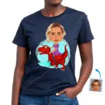 Egyedi dinoszaurusz póló nőknek – személyre szabott lányos dinoszauruszpóló Egyedi ajándékok – Dinosaur Ride www.customywear.com 31