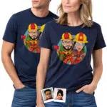 Camiseta personalizada de bombero para parejas: camiseta con retrato personalizado para héroes Regalos personalizados - Bomberos www.customywear.com 31