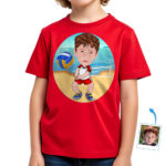 Custom Beach Volleyball Youth T-Shirt – Personalized Kid’s Volleyball Tee Boy's T-shirts www.customywear.com 32