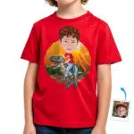 T-shirt personnalisé « Cavalier de dinosaure » | Transformez votre photo en t-shirt d'anniversaire personnalisé Anniversaire www.customywear.com 32