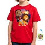 Custom Lion Riding Boy Shirt | Personalized Jungle King Adventure Tee Boy's T-shirts www.customywear.com 32