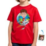 Embark on an Adventure: Custom Rocket Riding Boy Shirt – Personalized Spaceship Alien Kids Tee Boy's T-shirts www.customywear.com 32