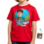 Προσαρμοσμένο T-Shirt Shark Rider – Εξατομικευμένο μπλουζάκι φωτογραφιών για παιδιά Μπλουζάκια για αγόρια www.customywear.com 32