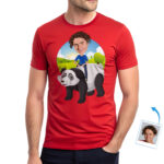 Camiseta personalizada de panda cabalgando | Camiseta personalizada de animal Amantes de los animales www.customywear.com 32