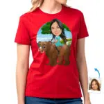 Camiseta feminina personalizada com estampa de urso – Camiseta personalizada com estampa de urso de pelúcia Presentes personalizados - Bear Ride www.customywear.com 32