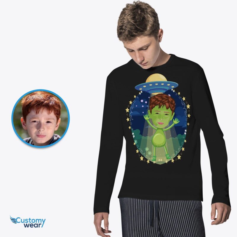 Alien spaceship boy shirt CustomyWear