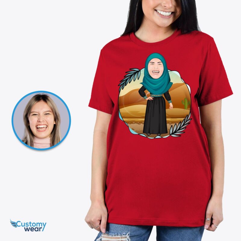 Arabian woman shirt | Arab girlfriend Hijab custom mom photo art tee CustomyWear