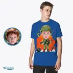 Custom Army Boy with Gun Shirt | Personalized Military Youth Tee-Customywear-Boys