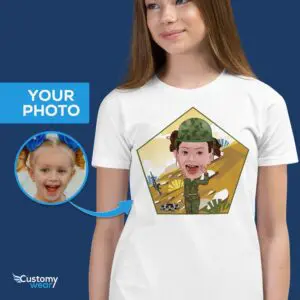 Benutzerdefiniertes Armee-Mädchen-Militärshirt | Personalisiertes Anführer-Jugendsoldat-T-Shirt Axtra – ALLE Vektor-Shirts – männlich www.customywear.com