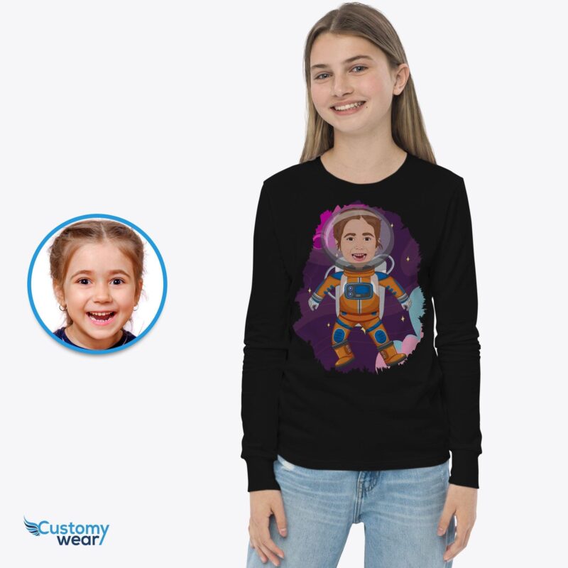 Astronaut girl shirt - Custom little sister shirt Alien Moon tee CustomyWear alien_shirt, Best_friend_gift, earth_shirt, girl, kid, kids, Kids-google, science_shirt, single-judg