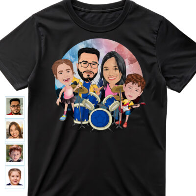 Personalized Drummer Family T-Shirt – Custom Music Tees for All Ages Family www.customywear.com 2