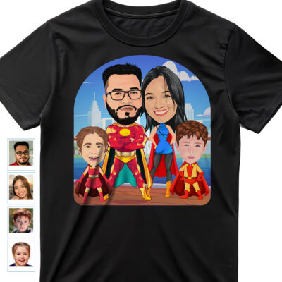 Custom Superhero Family Reunion Shirts | Personalized Heroic Family Tees Family www.customywear.com 2