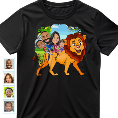 Personalized Lion Family Shirts: Transform Photos into Fun Family Adventure Tees Family www.customywear.com 2