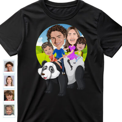 Create Your Personalized Panda Family Shirt | Custom Portrait Tee Family www.customywear.com 2