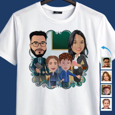 Personalized Teacher Family Shirts – Custom Photo To School-Themed Tees Family www.customywear.com 2