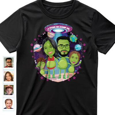 Personalized Alien Family Shirt: Custom Space Adventure Tee Family www.customywear.com 2