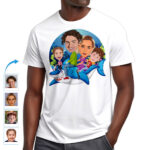 Rodinné košile Baby Shark na zakázku | Personalizovaná trička pro jízdu na žralokech Dárky na zakázku – Shark Rider www.customywear.com 14