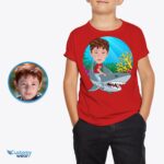 Custom Shark Rider T-Shirt - Personalized Photo Tee for Kids-Customywear-Boys