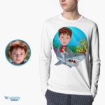 Custom Shark Rider T-Shirt - Personalized Photo Tee for Kids-Customywear-Boys