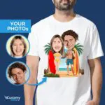 Beachside Bliss surfing couples tee-Customywear-Adult shirts