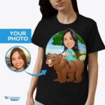 Custom Bear Riding Women's Shirt - Personalized Teddy Bear Tee-Customywear-Adult shirts