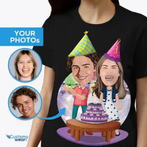 Сорочки для пар на день народження на замовлення – персоналізовані відповідні футболки на день народження День народження www.customywear.com