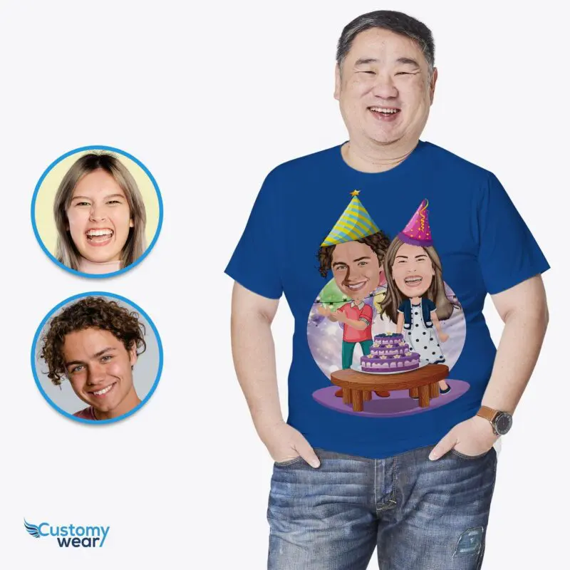 Custom Birthday Couples Shirts - Personalized Portrait Tees for Him and Her-Customywear-Birthday