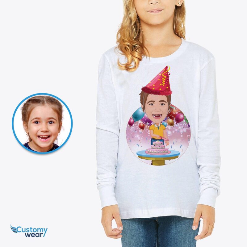 Birthday girl custom shirt CustomyWear birthday, custom_caricature, Custom_portrait, custom_t-shirt, girl, happy_birthday, kid, kids, Kids-