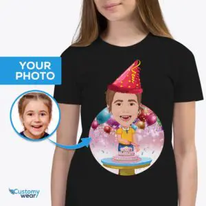 Dievčenská narodeninová košeľa na mieru – prispôsobené tričko na oslavu mladých narodenín www.customywear.com