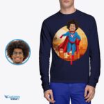 Customizable Blue Superhero T-Shirt for Men - Personalized Superdad Tee-Customywear-Adult shirts