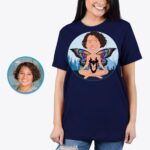 Custom Butterfly Yoga Woman T-Shirt | Personalized Nature-Inspired Tee-Customywear-Adult shirts