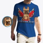 Kaos Custom Kupu-kupu Anjing Malaikat | Kaos Potret Hewan Peliharaan yang Dipersonalisasi-Pakaian Khusus-Kemeja Dewasa