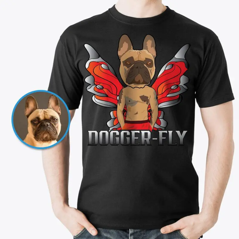 Angel Dog Butterfly Custom T-Shirt | Personalized Pet Portrait Tee-Customywear-Adult shirts
