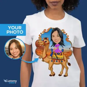 Chemise femme Camel Rider personnalisée | Tee-shirt personnalisé Desert Adventure Chemises pour adultes www.customywear.com
