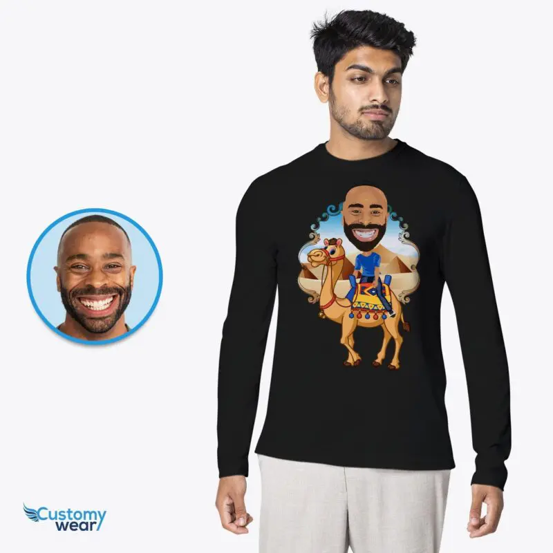 Custom Camel Riding Man Shirt | Personalized Desert Adventure Tee-Customywear-Adult shirts
