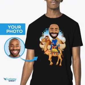 Niestandardowa koszula męska do jazdy na wielbłądzie | Spersonalizowana koszulka Desert Adventure Tee Koszulki dla dorosłych www.customywear.com