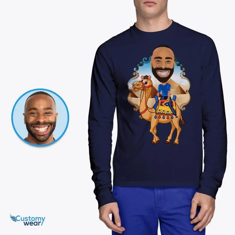 Custom Camel Riding Man Shirt | Personalized Desert Adventure Tee-Customywear-Adult shirts